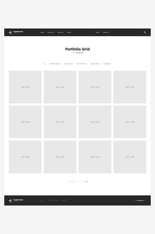 网页页面模版网站宣传首页模版设计-众图网