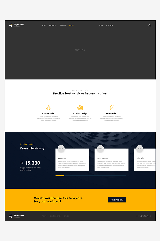 网页页面模版网站宣传首页模版设计-众图网