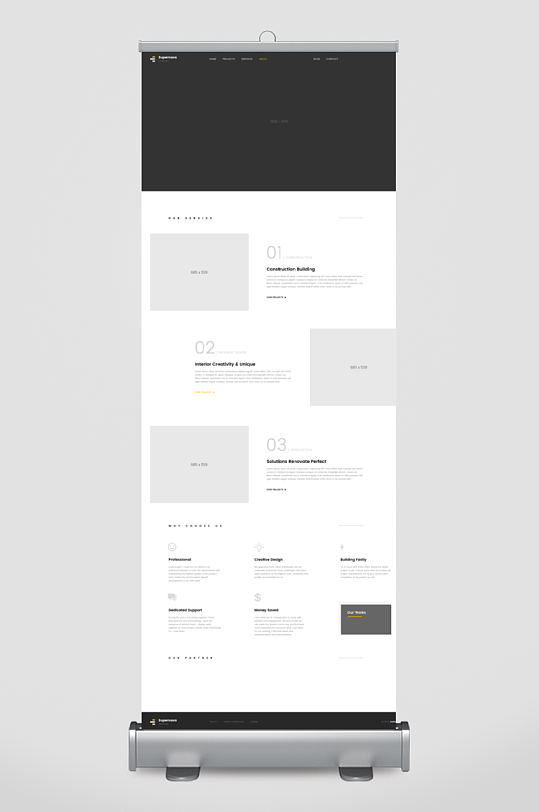 网页页面模版网站宣传首页模版设计-众图网