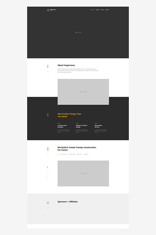 网页页面模版网站宣传首页模版设计-众图网