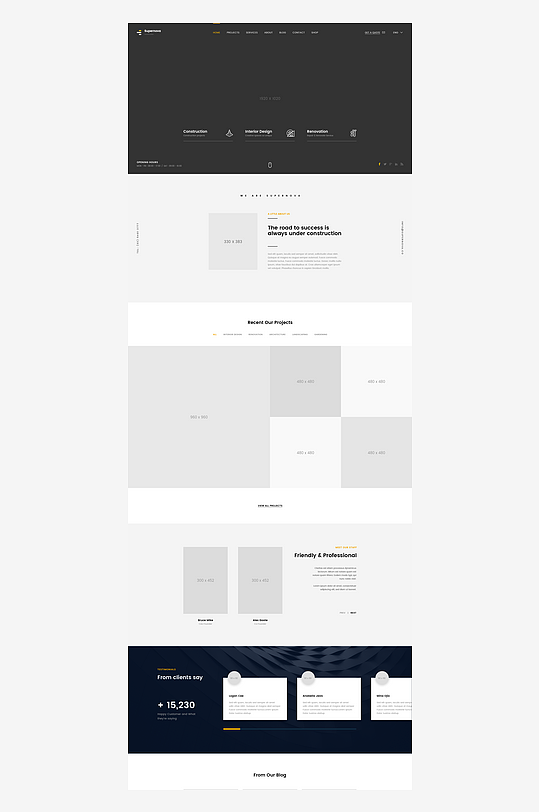 网页页面模版网站宣传首页模版设计-众图网