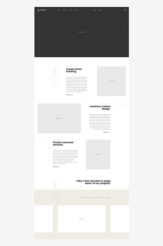 网页页面模版网站宣传首页模版设计-众图网