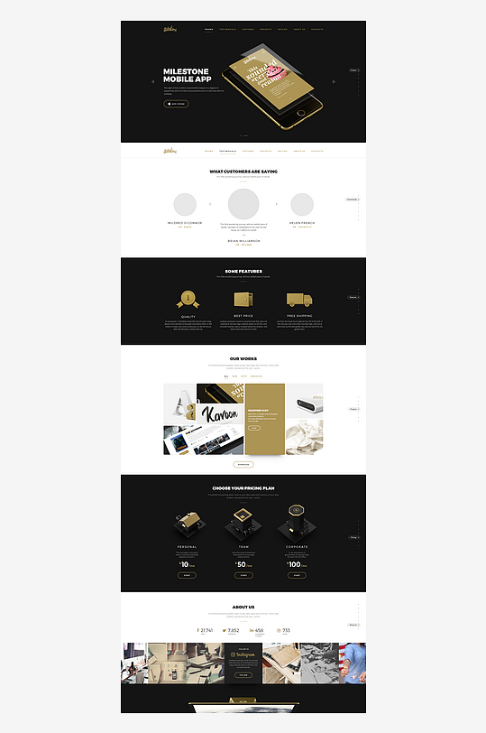 网页UI网站宣传模版设计-众图网