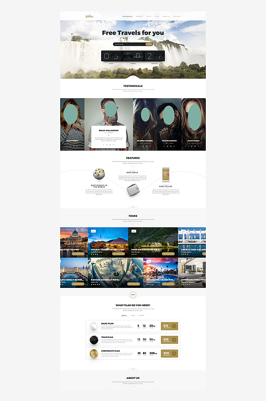 网页UI网站宣传模版设计-众图网