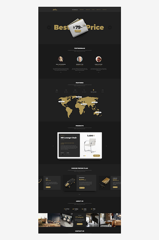 网页UI网站宣传模版设计-众图网