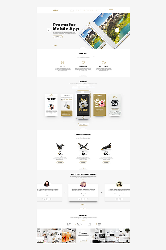 网页UI网站宣传模版设计-众图网