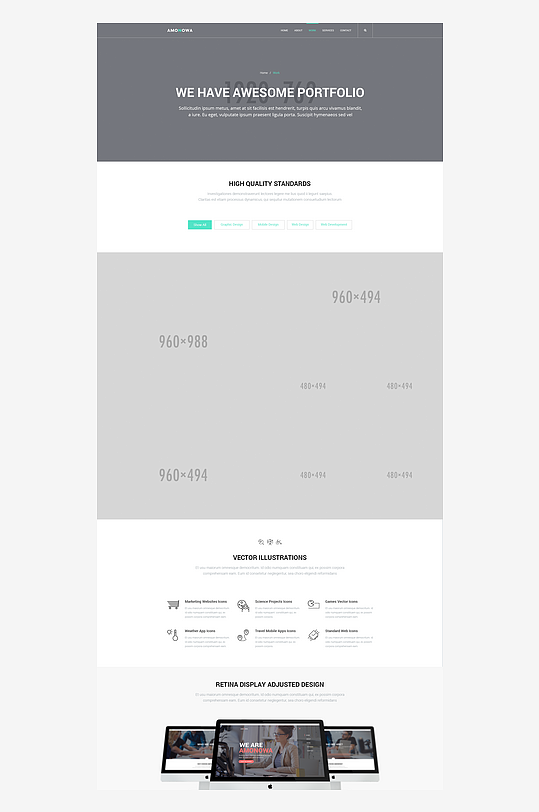 创意网页UI网站宣传模版设计-众图网