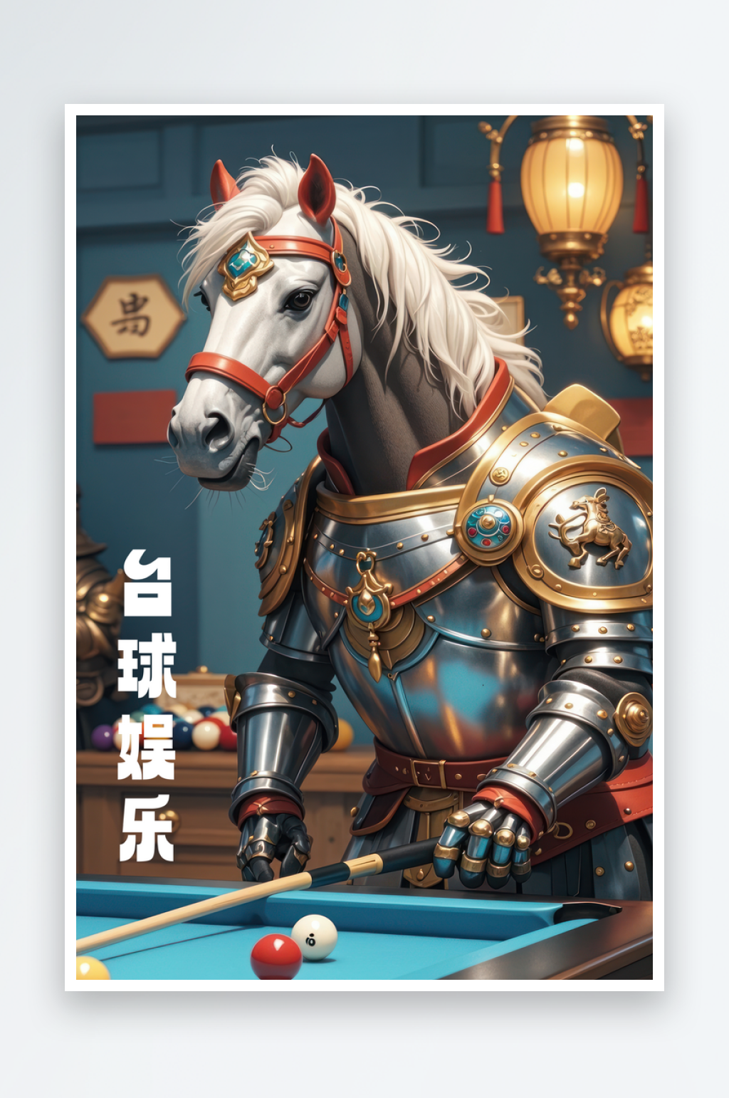 马打台球文化创意装饰画素材