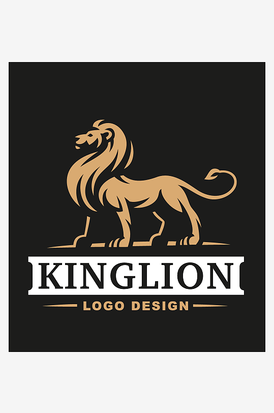 矢量金色狮子标志logo