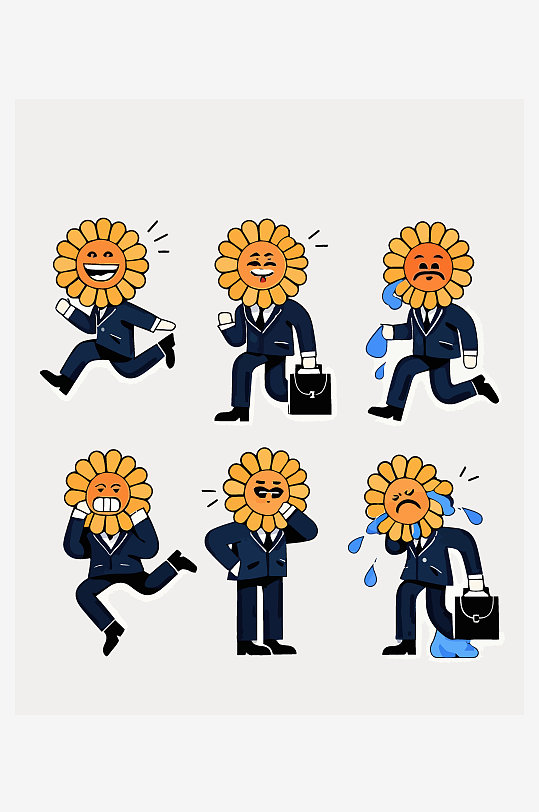 卡通人物花朵娃娃矢量图形
