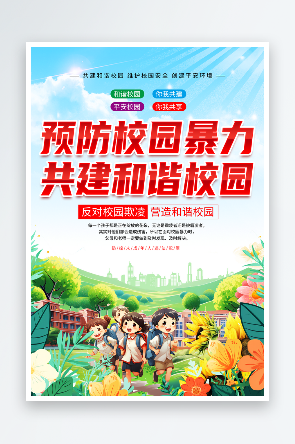 预防校园霸凌海报素材
