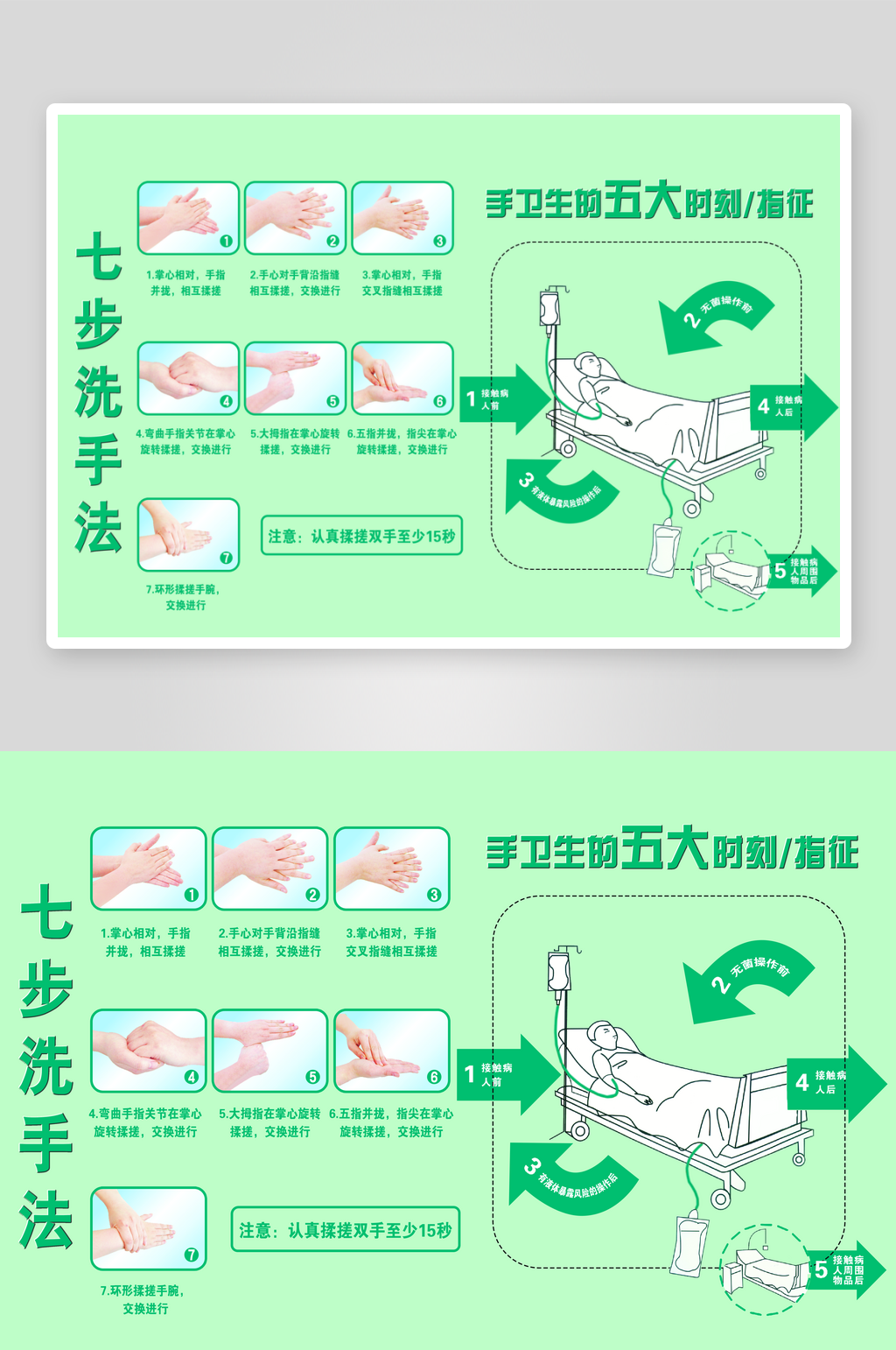 七步洗手法展板海报素材