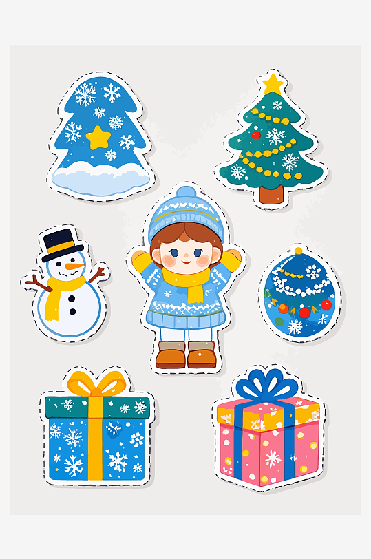 冬季矢量插画图形元素-众图网