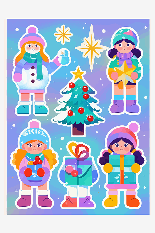 冬季矢量插画图形元素-众图网