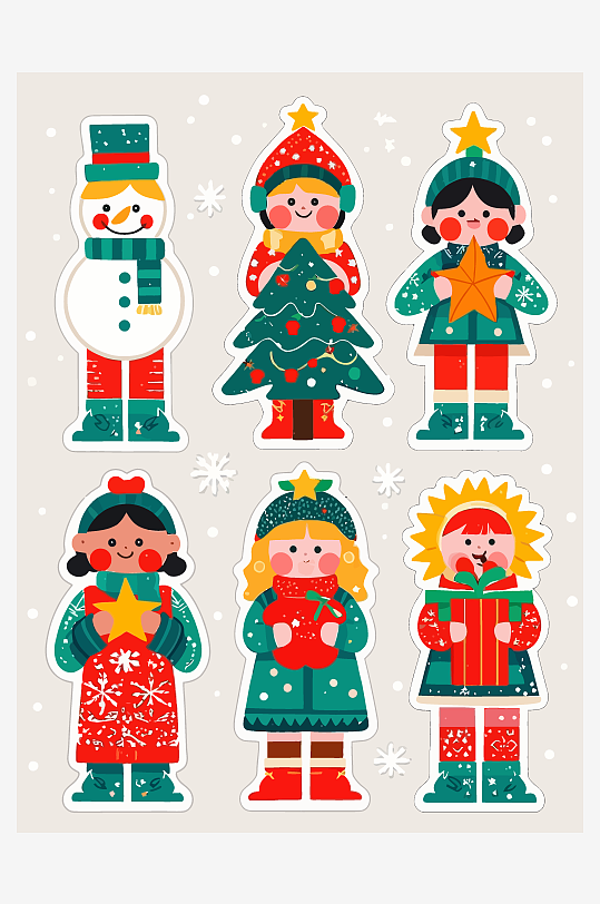 冬季矢量插画图形元素-众图网