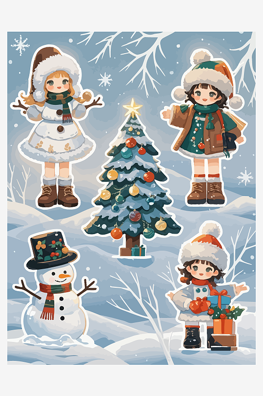 冬季矢量插画图形-众图网