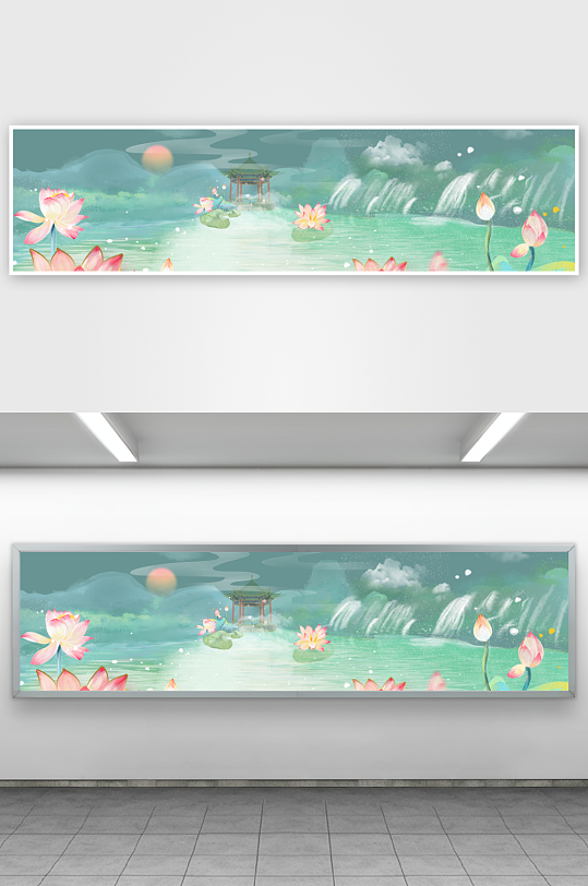 水墨中国风海报展板背景素材