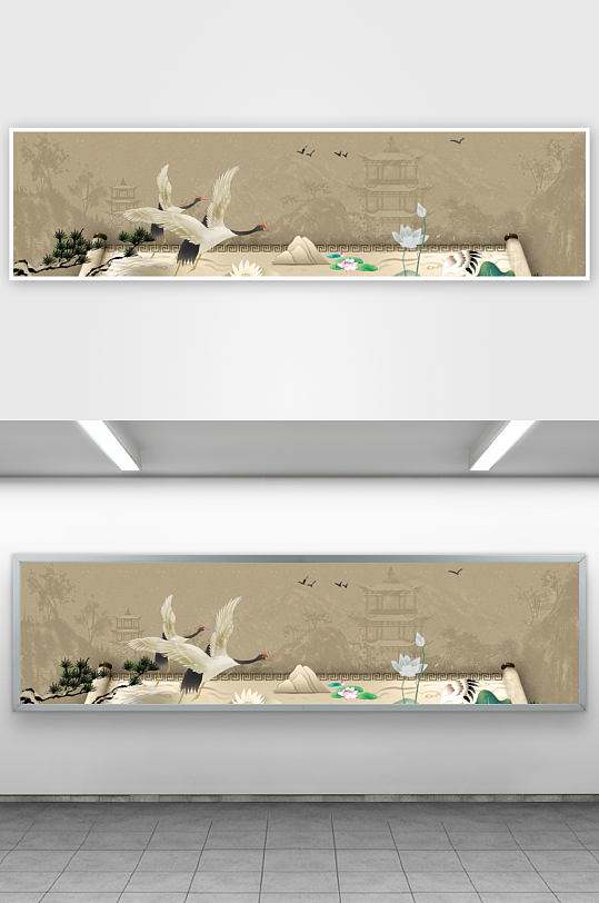 水墨中国风海报展板背景素材