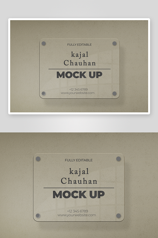 高端亚克力透明门牌样机-众图网