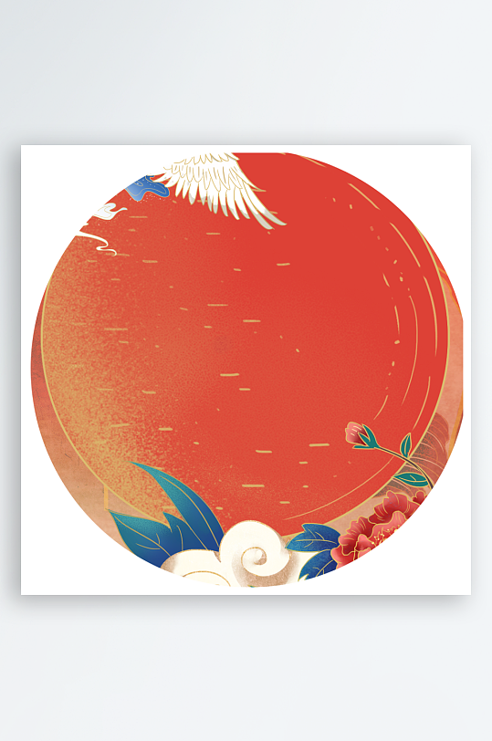 古风国潮挂画圆形装饰画
