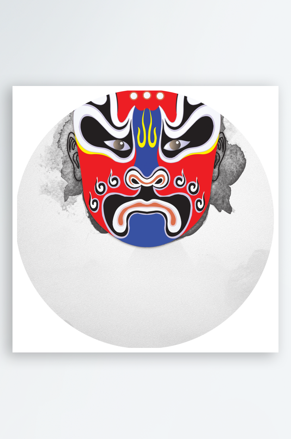 脸谱圆形挂画装饰画素材
