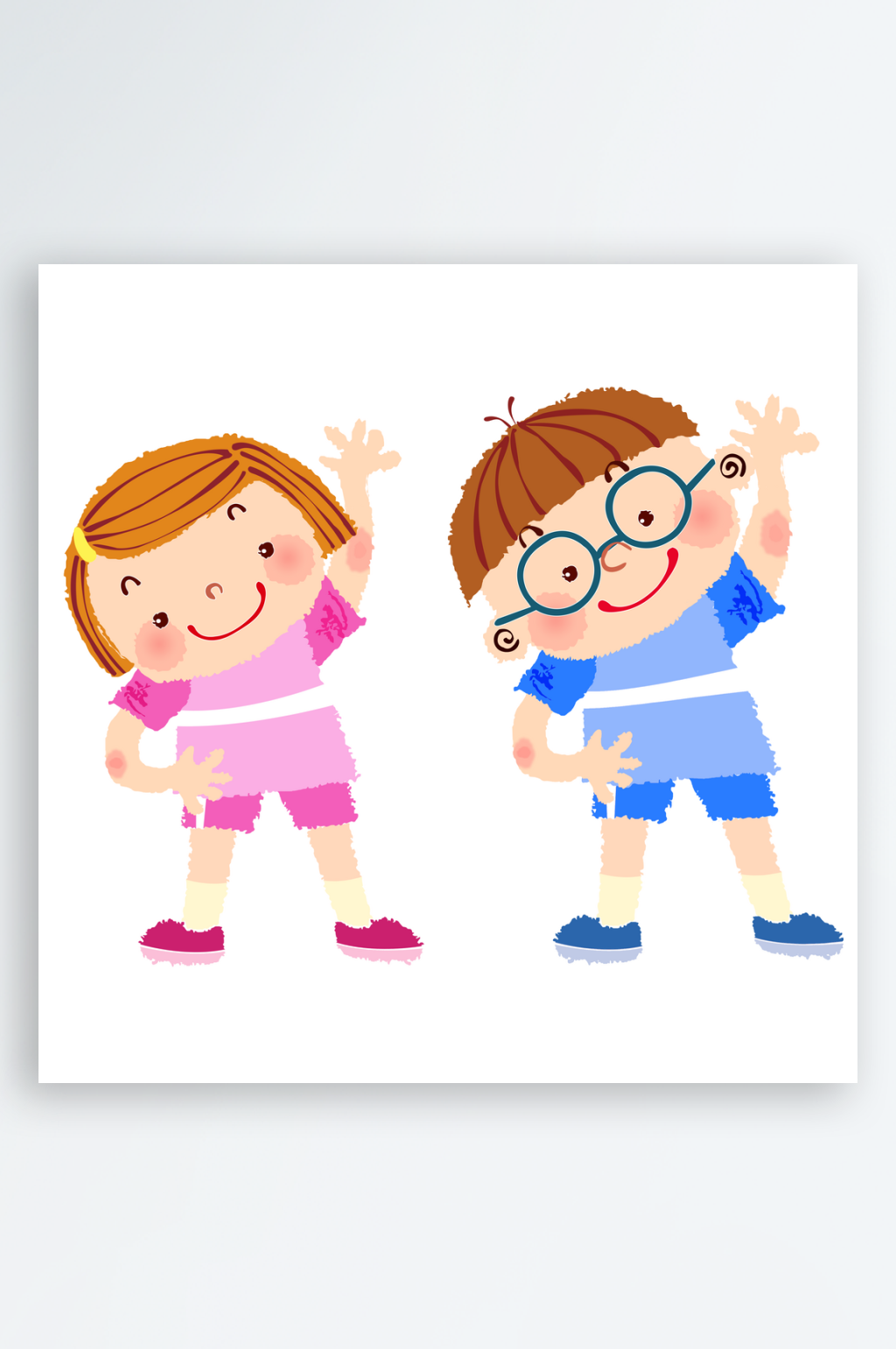 卡通小男孩小女孩素材
