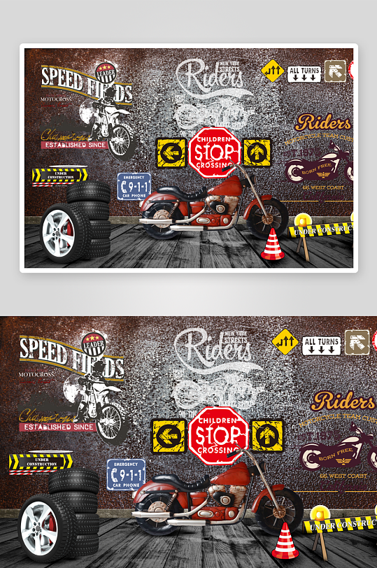 高清工装汽车装饰画-众图网