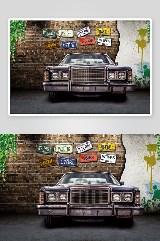 高清工装汽车装饰画-众图网