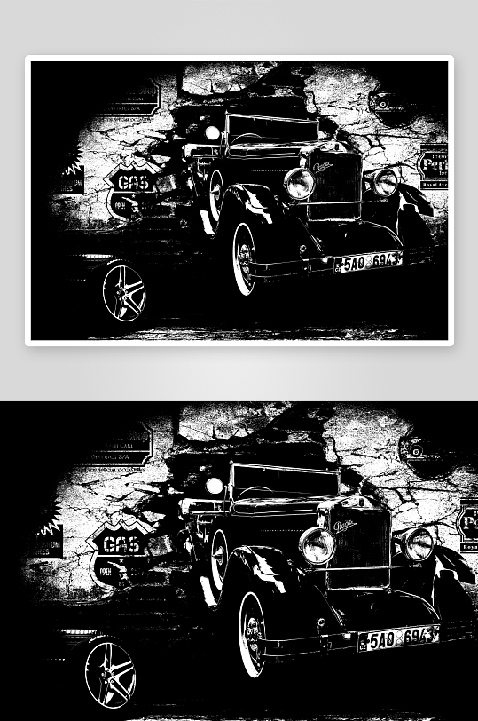 高清工装汽车装饰画-众图网