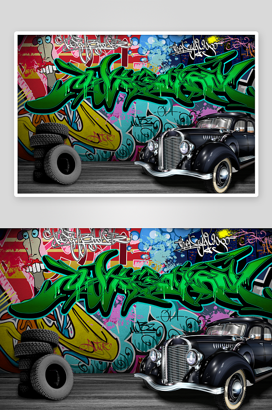 高清工装汽车装饰画-众图网