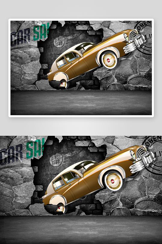 高清工装汽车装饰画-众图网