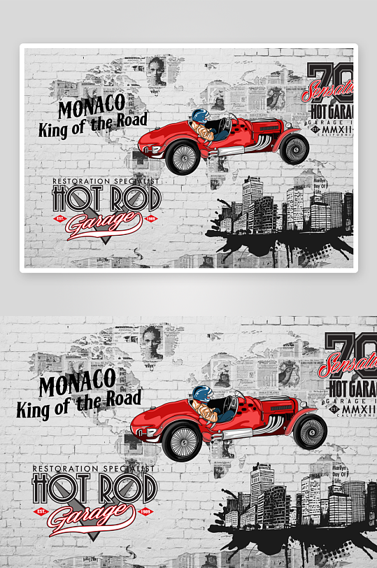 高清工装汽车装饰画-众图网