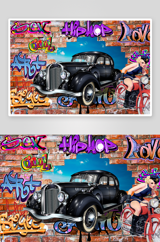 高清工装汽车装饰画-众图网