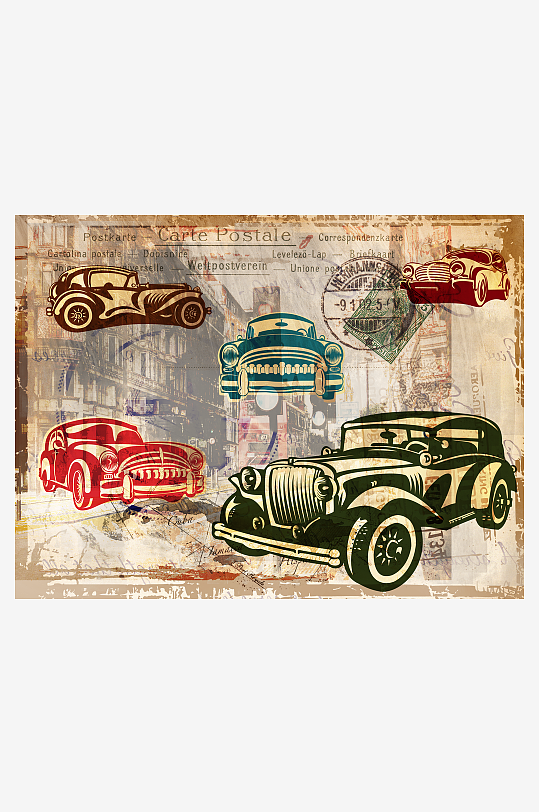 高清工装汽车装饰画-众图网