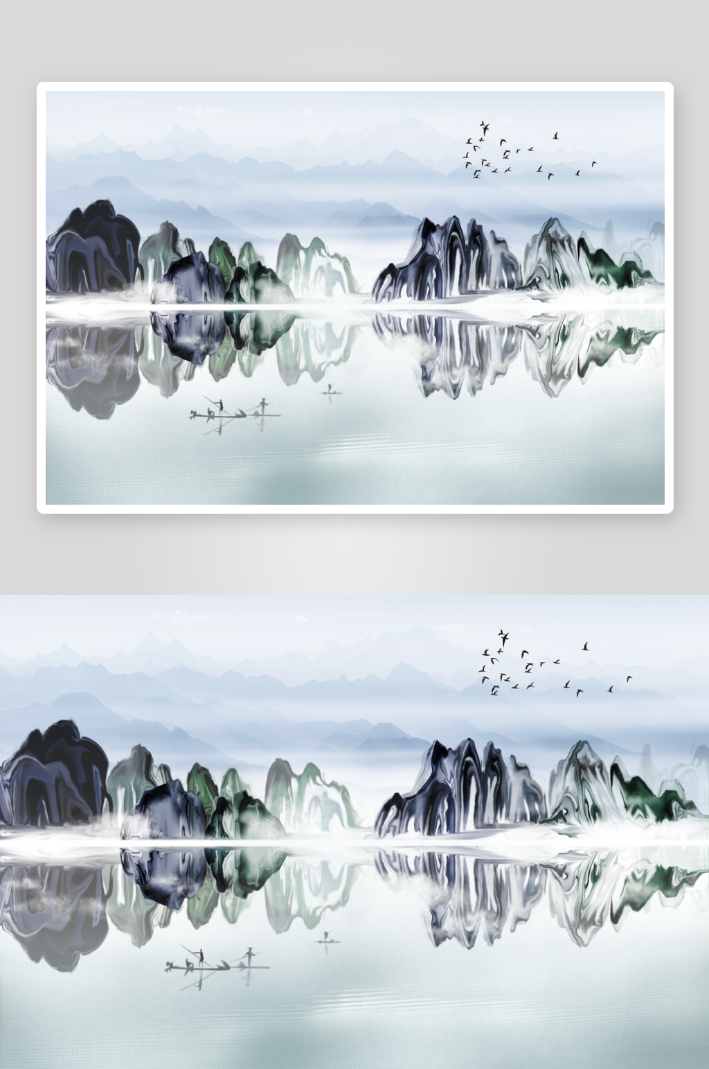 創(chuàng)意大氣古風(fēng)山水背景素材