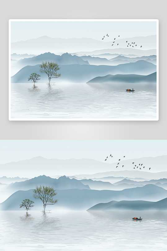 創(chuàng)意大氣古風(fēng)山水背景