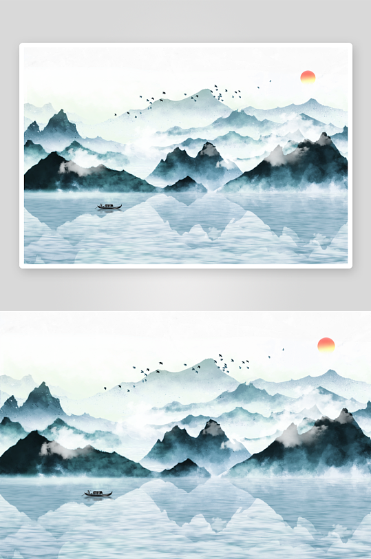 創(chuàng)意大氣古風(fēng)山水背景