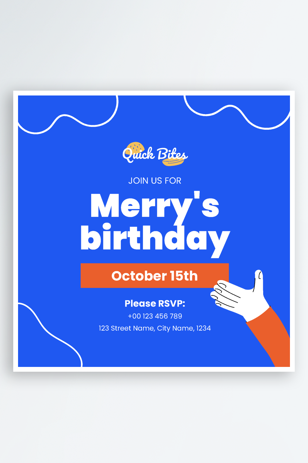 蓝色简约小清新生日派对微信首图素材