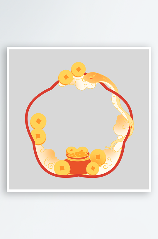 大气蛇年边框元素