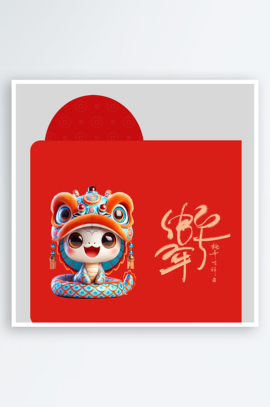 新年快乐蛇年红包封面封底设计模板-众图网