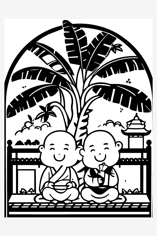 人物剪影矢量图形元素