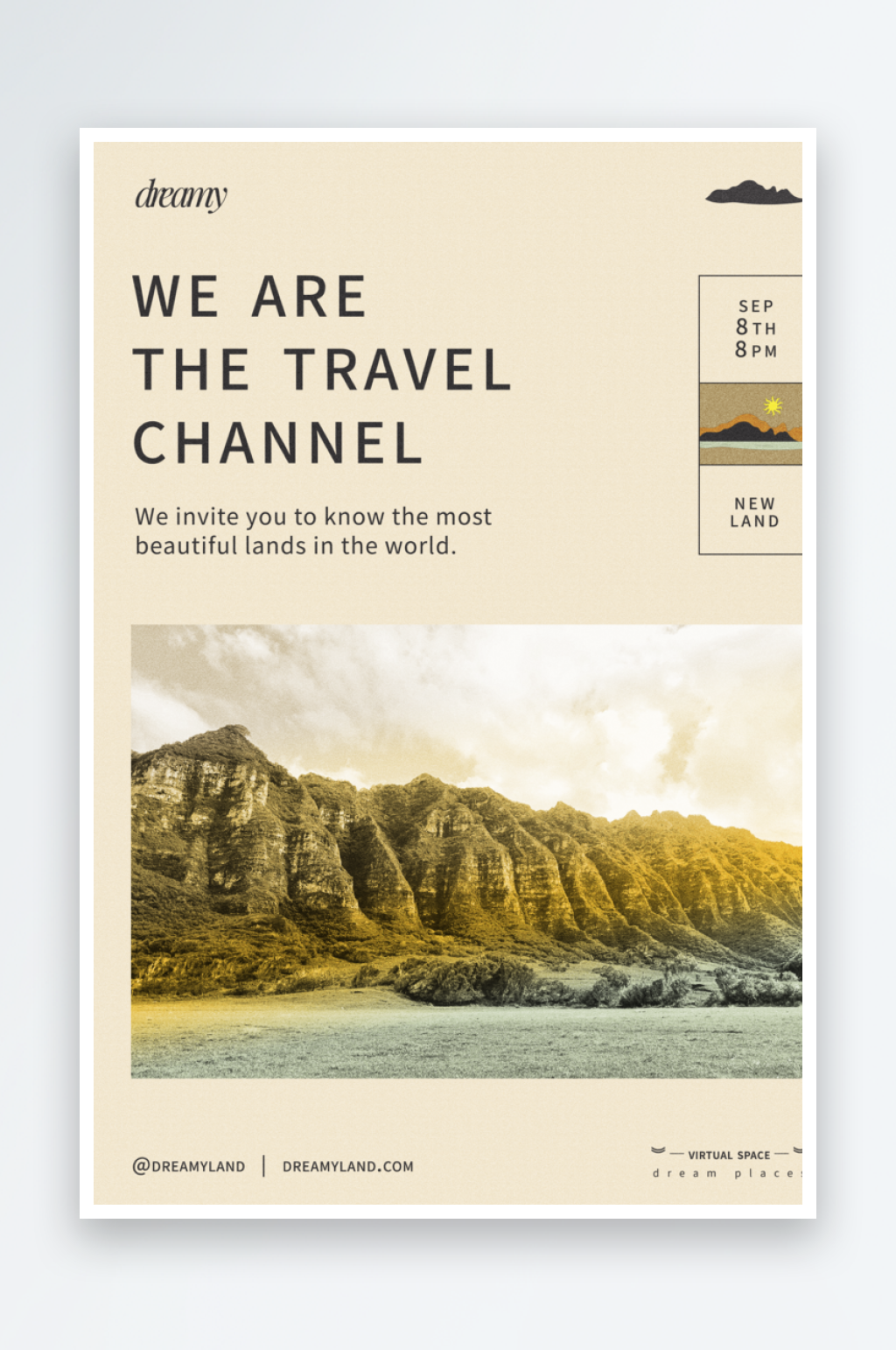 小清新简约户外徒步旅行海报设计素材