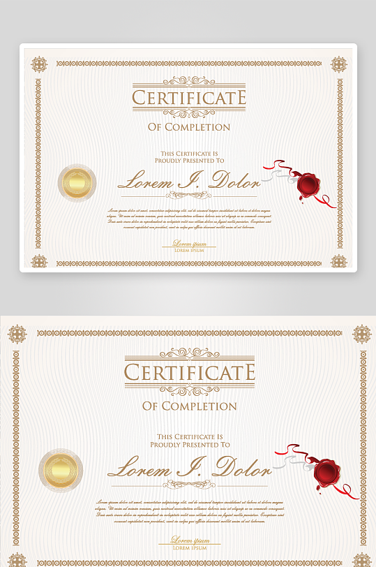 创意矢量证书模板-众图网