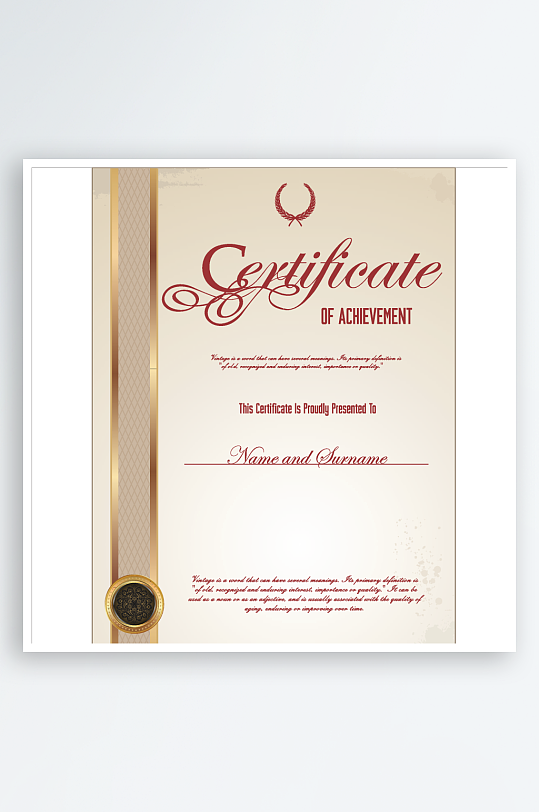 创意矢量证书模板-众图网