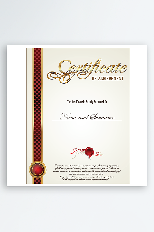 创意矢量证书模板-众图网