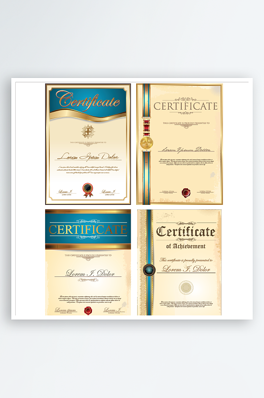 创意矢量证书模板-众图网