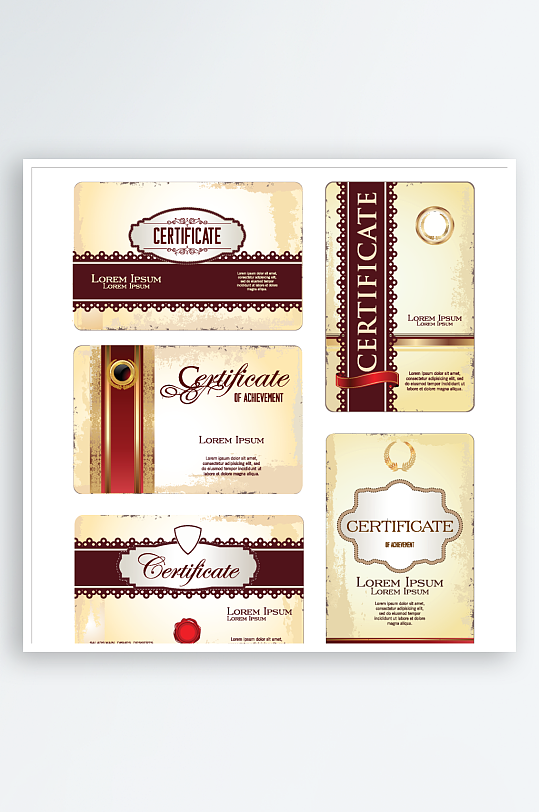 创意矢量证书模板-众图网