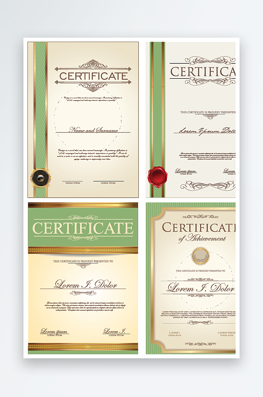 创意矢量证书模板-众图网