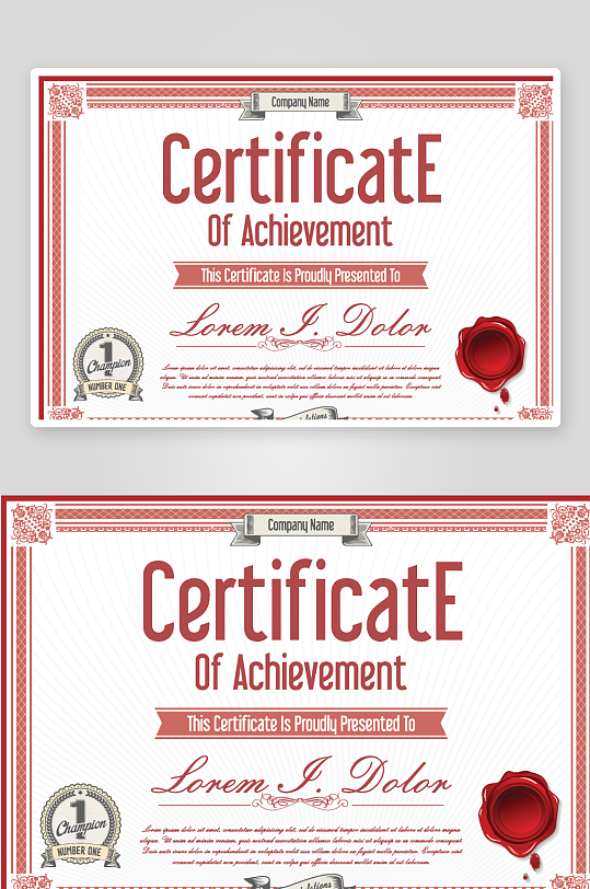 创意矢量证书模板-众图网