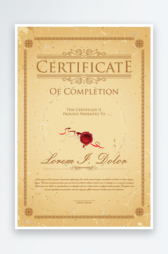 创意矢量证书模板-众图网